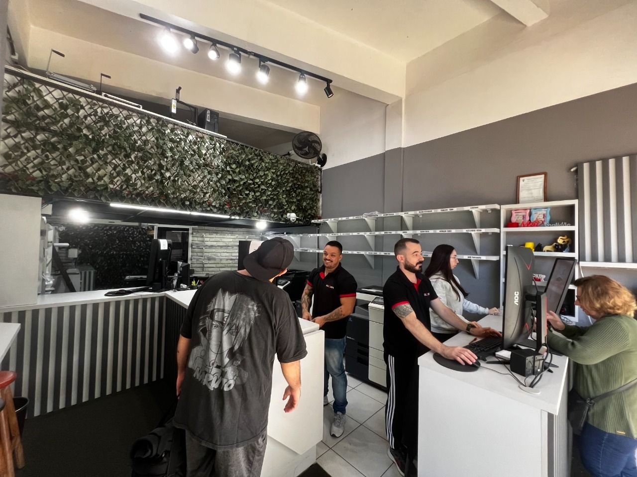 High-end industrial printing press in operation